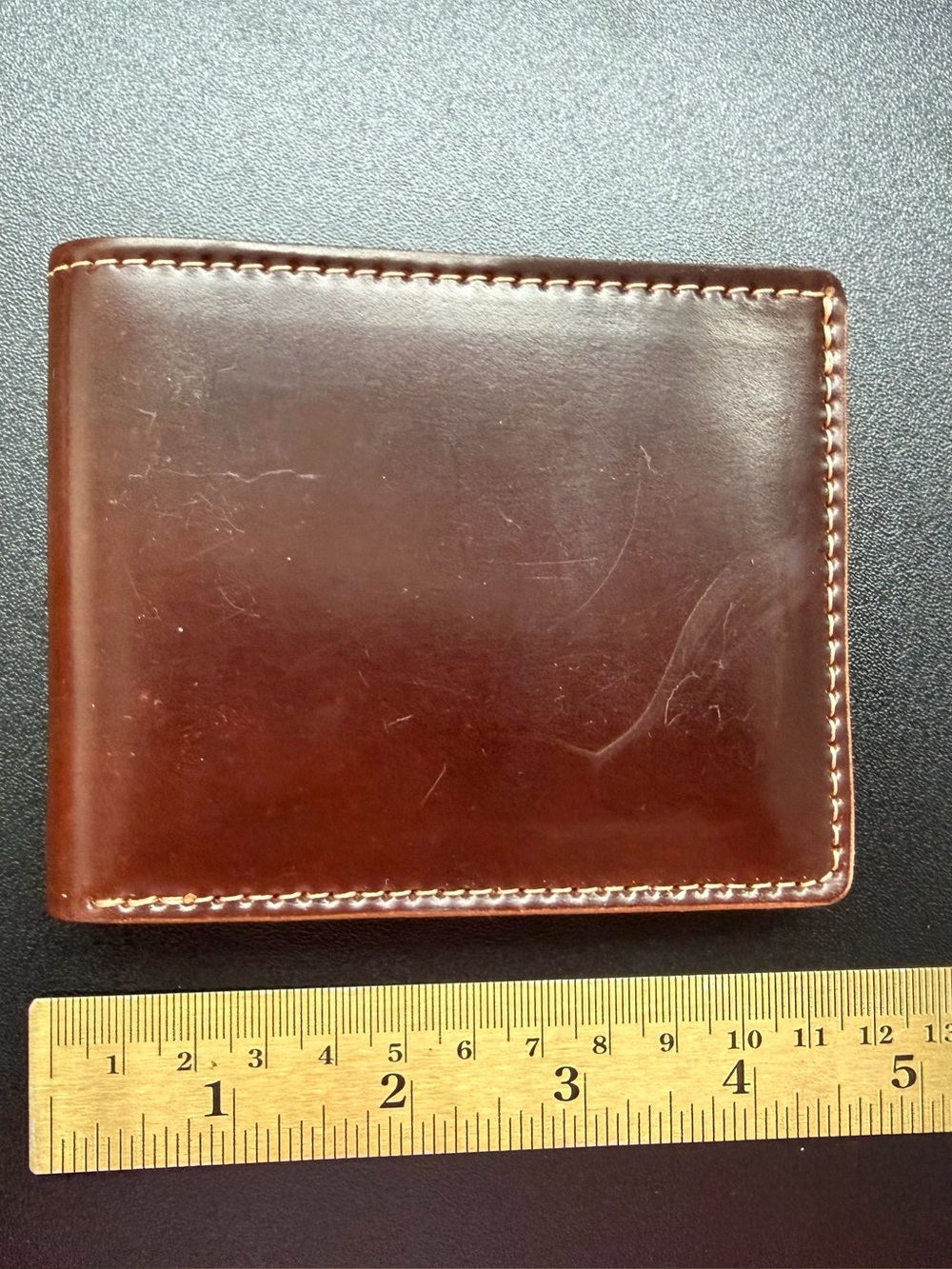 New Ashland Leather Johnny the Fox Wallet Color 4 Shell Cordovan Bifold Brown